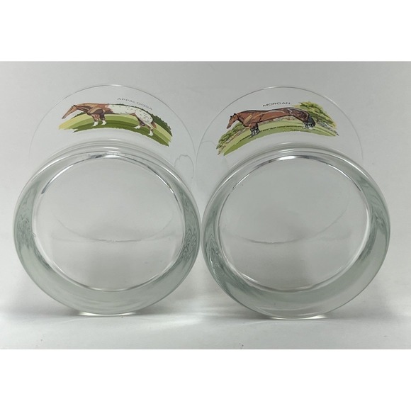 Horse Rock Glasses GA Patton Thoroughbred Appaloosa Whiskey Morgan 3.35" Vintage - Picture 8 of 8